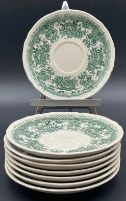Pamono Green Burgenland Coffee or Tea Service from Villeroy & Boch, 1960s, Set of 28><noscript><img width=