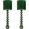 Hot Pamono Green Ceramic Floor Lamp from Kaiser with Silk Lampshade, 1960