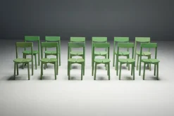 Clearance Pamono Green Coffee Bean Dining Chair by Pierre Gautier Delaye, France, 1965