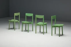 Clearance Pamono Green Coffee Bean Dining Chair by Pierre Gautier Delaye, France, 1965