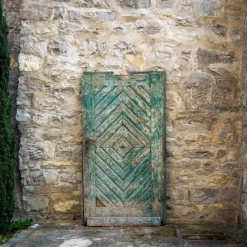 Clearance Pamono Green Door with Chevron Design