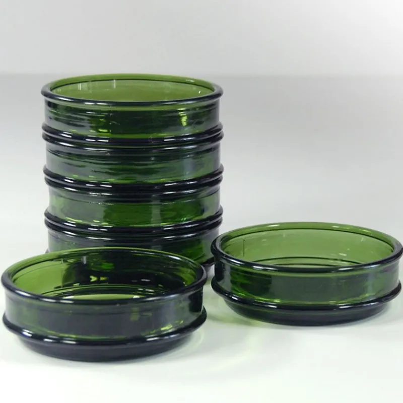 Pamono Green Glass Bowls from Nissen, Denmark, 1970s, Set of 6> Glassware