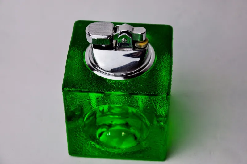 Sale Pamono Green Ice Cube Lighter in Murano Glass attributed to Antonio Imperatore, Italy, 1970s