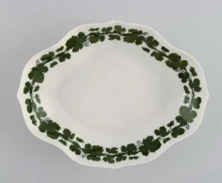 Clearance Pamono Green Ivy Vine Vase and Bowl in Hand-Painted Porcelain from Meissen, 1940s, Set of 2