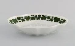 Clearance Pamono Green Ivy Vine Vase and Bowl in Hand-Painted Porcelain from Meissen, 1940s, Set of 2