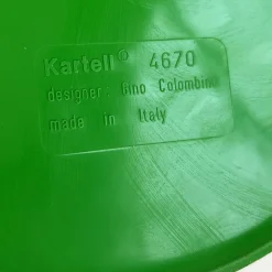 Pamono Green Model 4670 Waste Paper Bin by Gino Colombini for Kartell, 1970s><noscript><img width=