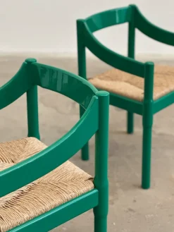 Pamono Green Model Carimate Dining Chairs by Vico Magistretti for Cassina, 1960s, Set of 6> Side Chairs & Dining Chairs