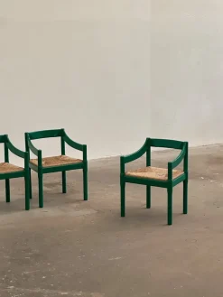 Pamono Green Model Carimate Dining Chairs by Vico Magistretti for Cassina, 1960s, Set of 6><noscript><img width=