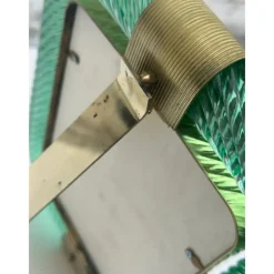 Discount Pamono Green Torchon Picture Frame in Murano Glass and Brass by Simoeng