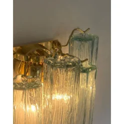 Outlet Pamono Green Tronchi Murano Glass Wall Sconces by Simoeng, Set of 2