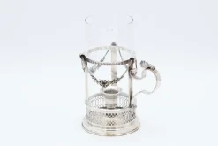 Pamono Grid-Cut Silver Palm Paddle> Candleholders