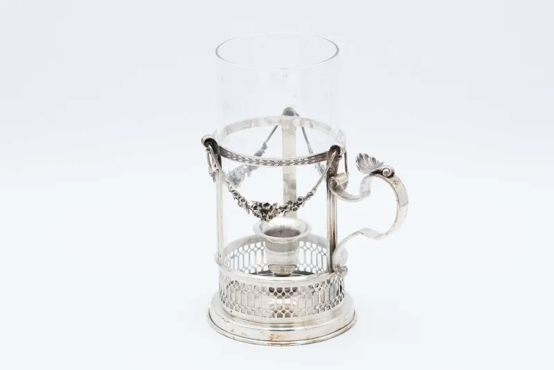 Pamono Grid-Cut Silver Palm Paddle> Candleholders