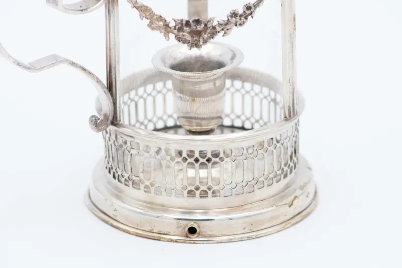 Pamono Grid-Cut Silver Palm Paddle> Candleholders