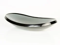 Pamono Grinded Smoked Glass Bowl attributed to Fontana Arte, 1960s> Bowls