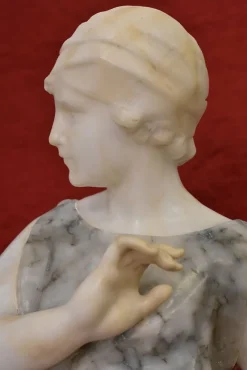 Pamono Guglielmo Pugi, Woman Sculpture, 1800s, Alabaster & Marble><noscript><img width=