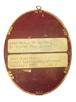 Pamono Guido Lascialfari, Miniature of Anna Maria of Austria, Painting><noscript><img width=
