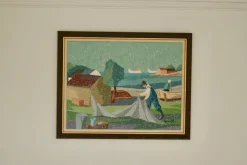 Pamono Gunnar Fohlin, Fisherman, 1960s, Oil on Canvas, Framed> Mid-Century