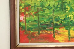 Pamono Gunnar Greiber, Trees, 1960s, Oil on Panel, Framed