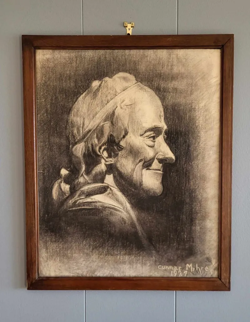 Pamono Gunnar Myhre, Art Deco Portraits, Pencil Drawings, 1927, Set of 2> Art Deco