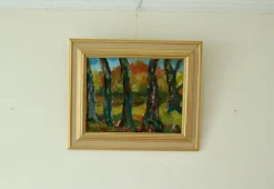Pamono Gustav, Through the Trees, 1960s, Oil on Canvas, Framed> Contemporary|Mid-Century
