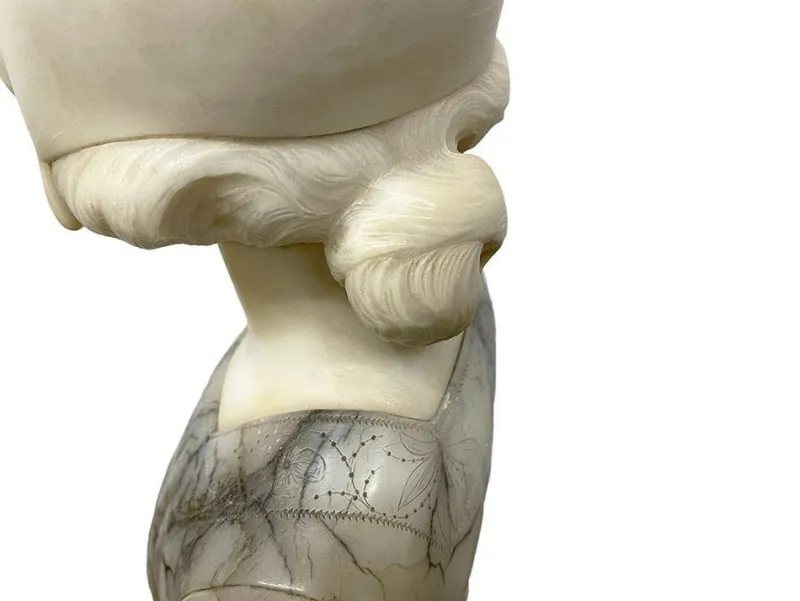 Clearance Pamono Gustave van Vaerenbergh, Female Bust, 1900, Marble