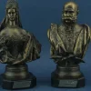Pamono György Zala, Art Nouveau Busts of Princess Sisi and Emperor Franz Joseph of Austria, 1898, Gilded Bronzes, Set of 2> Art Nouveau