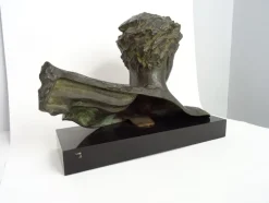 Best Pamono H. Gauthiot, Jean Mermoz with Scarf, 1920s, Bronze Sculpture
