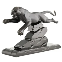 Pamono H. Gual, Art Deco Panther Sculpture, 1930, Metal & Marble><noscript><img width=