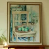 Pamono H. Langerman, Chairs and Apples, Mid-20th Century, Oil on Canvas, Framed> Mid-Century