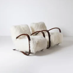 Hot Pamono H-269 Lounge Chairs by Jindrich Halabala, Czechoslovakia, 1950s, Set of 2