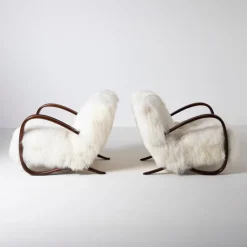 Hot Pamono H-269 Lounge Chairs by Jindrich Halabala, Czechoslovakia, 1950s, Set of 2
