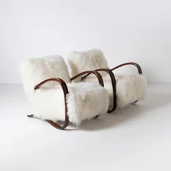 Hot Pamono H-269 Lounge Chairs by Jindrich Halabala, Czechoslovakia, 1950s, Set of 2