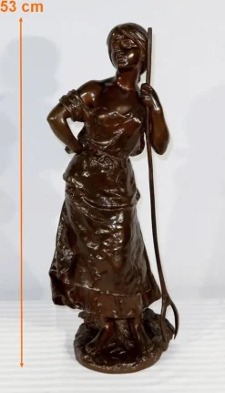 Discount Pamono H. Moreau, Jeune Paysanne, Late 1800s, Bronze