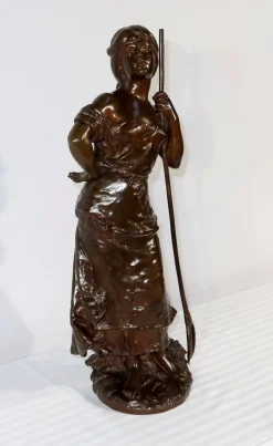 Discount Pamono H. Moreau, Jeune Paysanne, Late 1800s, Bronze