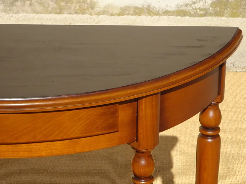 Pamono Half-Moon Console with Drawer in Cherry Wood, 1980s> Console Tables