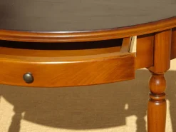 Pamono Half-Moon Console with Drawer in Cherry Wood, 1980s><noscript><img width=
