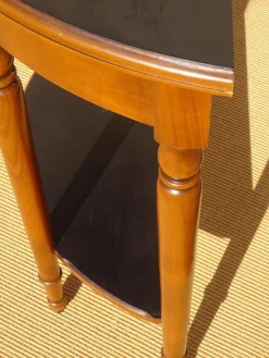 Pamono Half-Moon Console with Drawer in Cherry Wood, 1980s><noscript><img width=