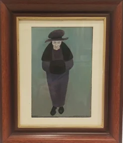 Discount Pamono Halina Dąbrowska, Portrait of Grandmother, Poland, 1964, Oil on Canvas, Framed