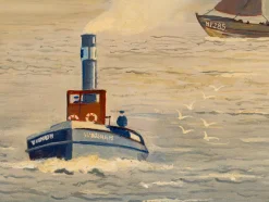 Pamono Hamburger Harbor, Oil on Canvas><noscript><img width=