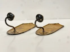 Hot Pamono Hammered Brass Wall Sconces, 1960s, Set of 2