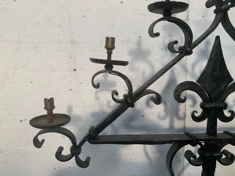 Pamono Hammered Iron Candlestick, 20th Century> Candleholders