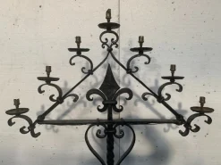 Pamono Hammered Iron Candlestick, 20th Century><noscript><img width=