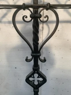 Pamono Hammered Iron Candlestick, 20th Century><noscript><img width=