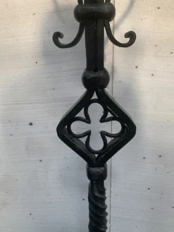 Pamono Hammered Iron Candlestick, 20th Century><noscript><img width=