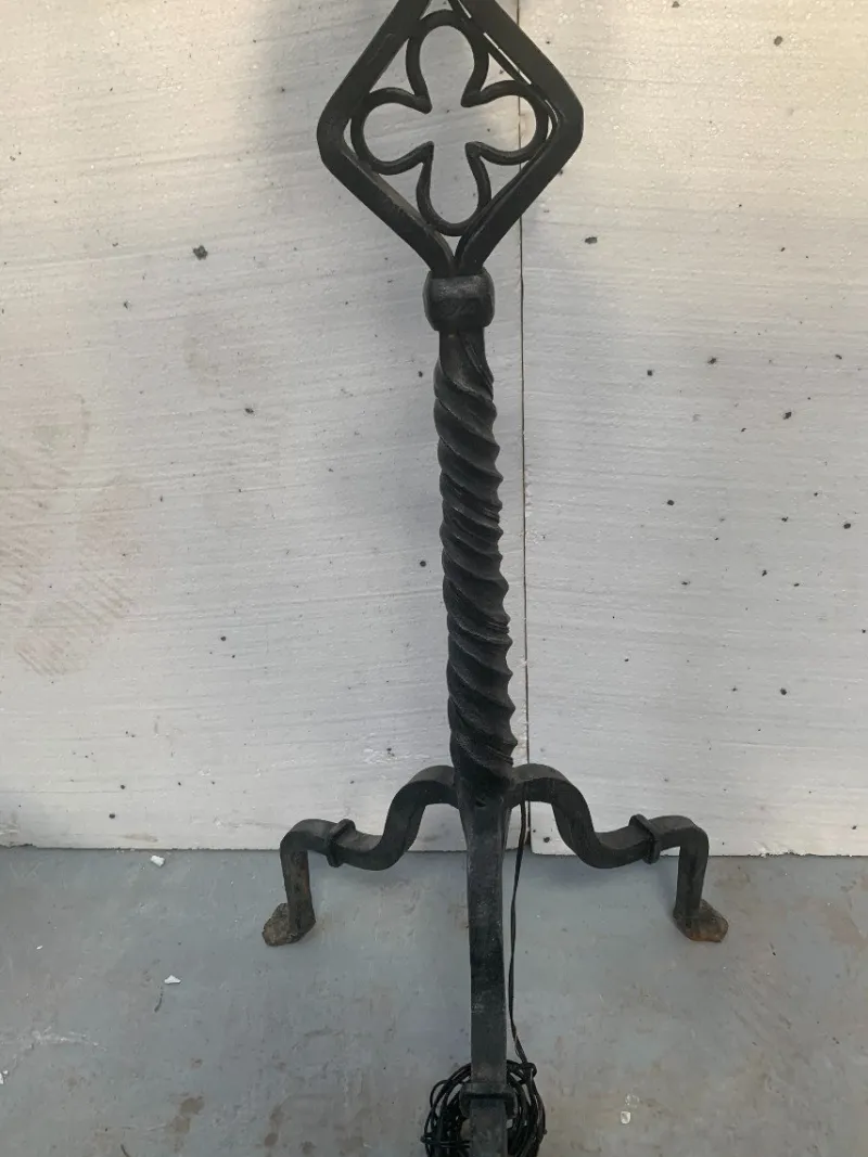 Pamono Hammered Iron Candlestick, 20th Century> Candleholders