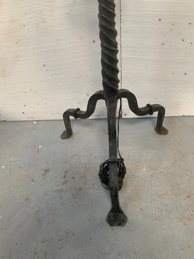 Pamono Hammered Iron Candlestick, 20th Century> Candleholders