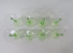 Discount Pamono Hand Blown Art Nouveau Uranium Glass Wine Glasses, Set of 8