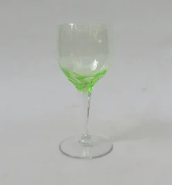 Discount Pamono Hand Blown Art Nouveau Uranium Glass Wine Glasses, Set of 8