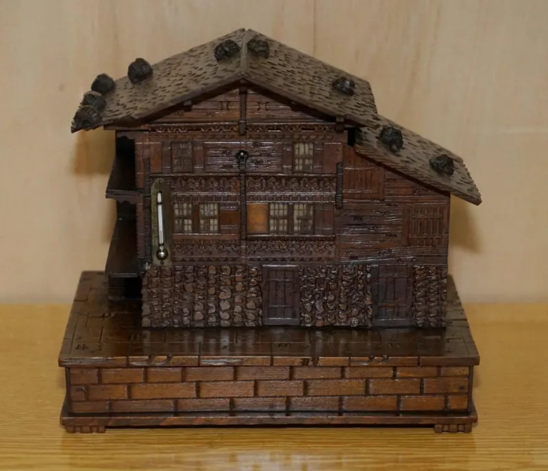 Pamono Hand Carved Black Forest Wood Cigar Box, 1880s> Fireplaces And Mantels