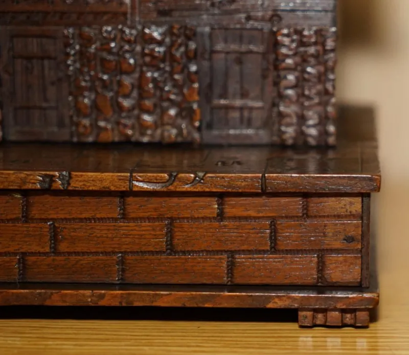 Pamono Hand Carved Black Forest Wood Cigar Box, 1880s> Fireplaces And Mantels